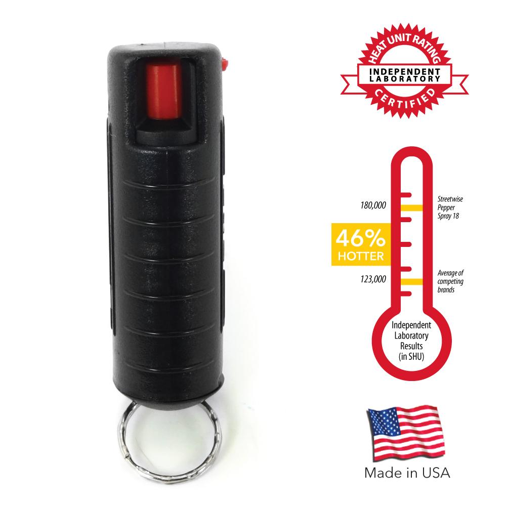 Streetwise 18 Stream Pepper Spray 0.5 oz Hard-case Pepper Spray - Tophatter Daily Deals