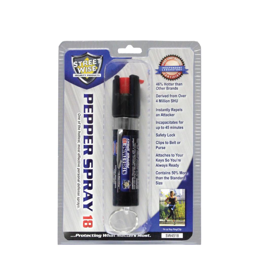 Streetwise 18 Stream Pepper Spray 0.75 oz Keyring & Clip Pepper Spray - Tophatter Daily Deals