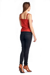 Women's Sweater Tank with Suede & Bead Trim Tanks - Tophatter Daily Deals