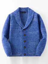 Soft Classic Mens Cardigan - Shawl Collar, Knit, Casual Blue - Tophatter Daily Deals