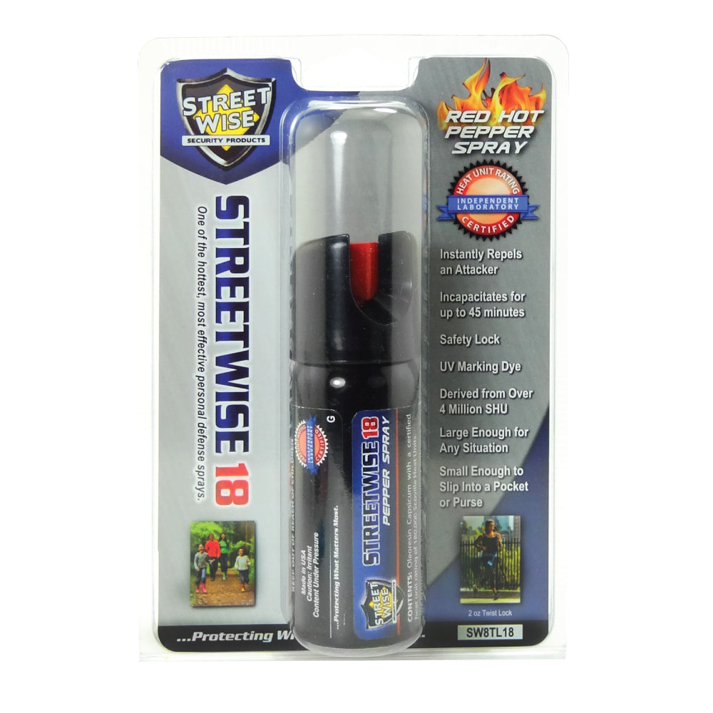 Streetwise 18 Stream Pepper Spray Twist Lock Pepper Spray - Tophatter Daily Deals