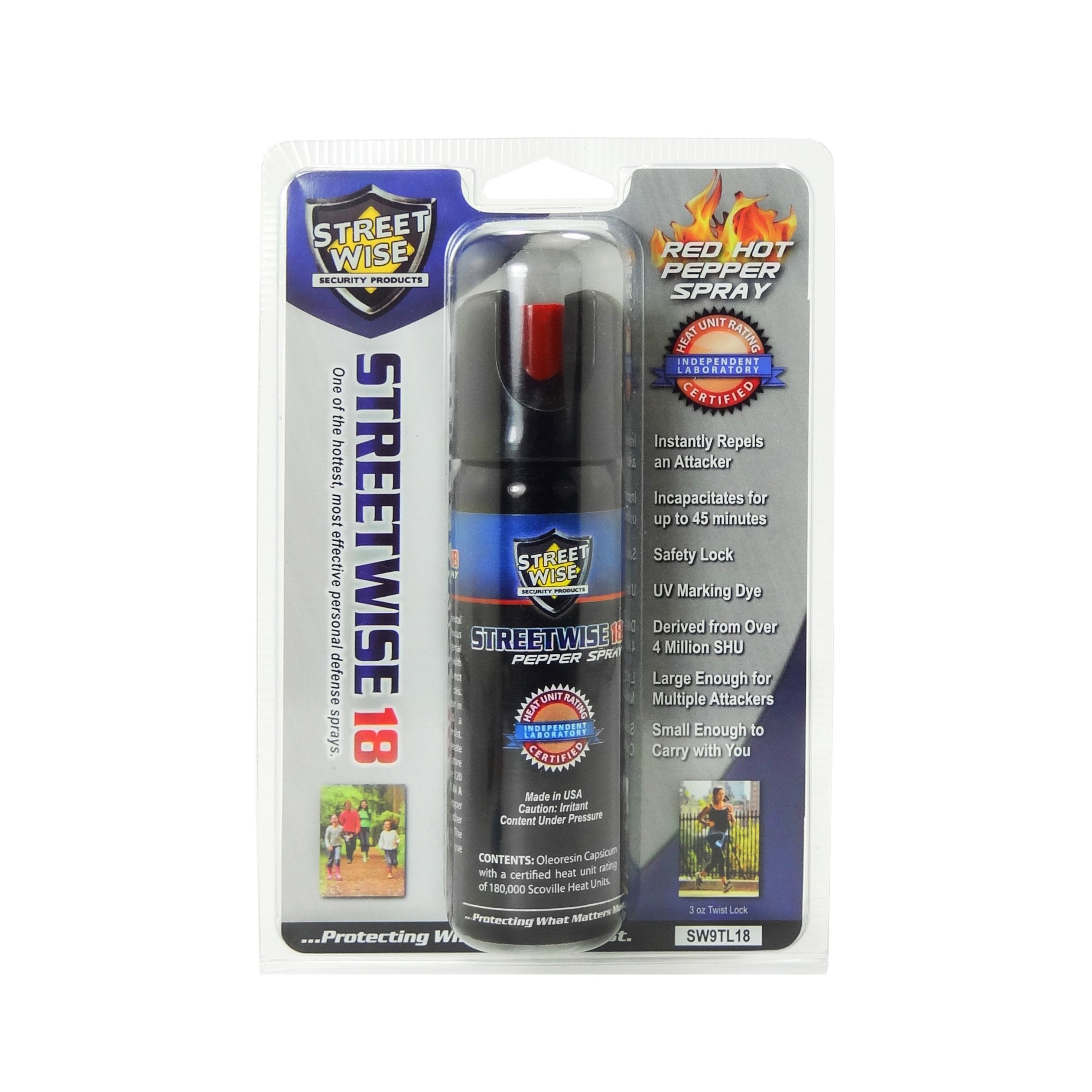 Streetwise 18 Stream Pepper Spray Twist Lock Pepper Spray - Tophatter Daily Deals