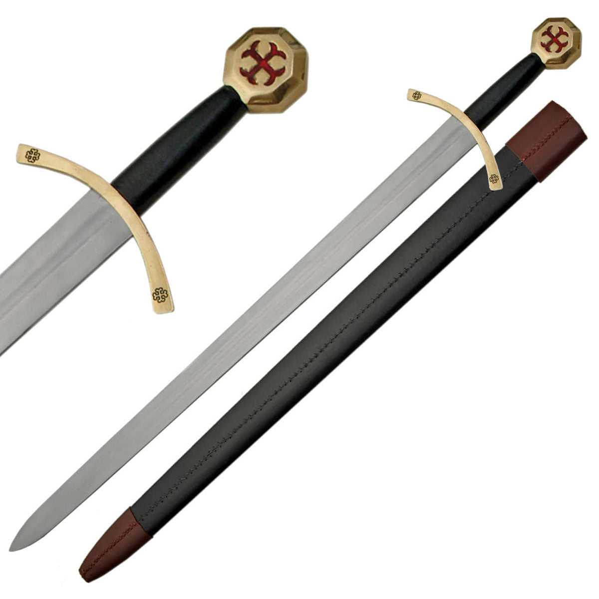Medieval Knights Templar Crusader Renaissance Handmade Sword - TOPHATTER'S ARMORY DEALS Collectible Weapons - Tophatter Daily Deals