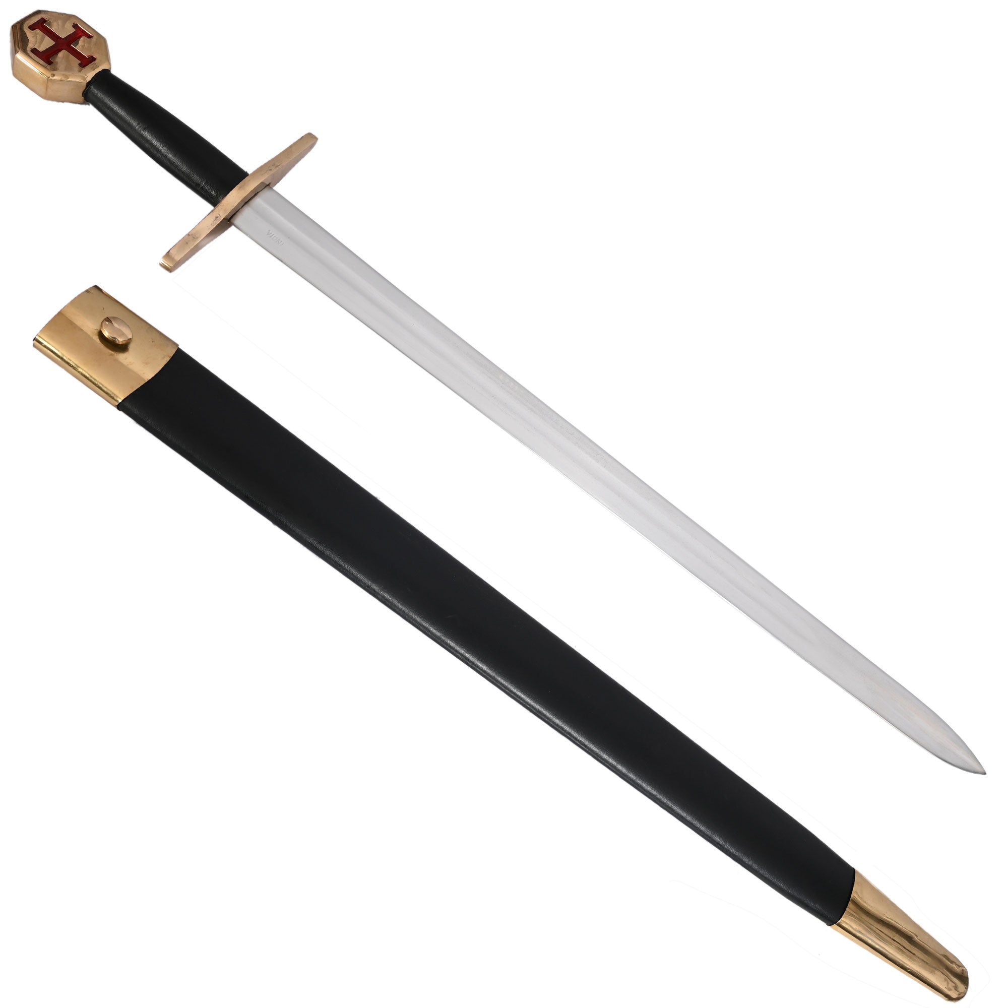 33 Inch Overall Knights Templar Crusader Sword Collectible Weapons - Tophatter Daily Deals