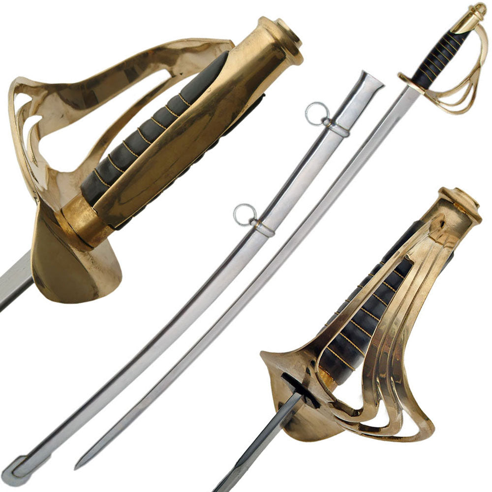 40 Inch Black Handle 1840 Cavalry Saber Trooper Sword Collectible Weapons - Tophatter Daily Deals