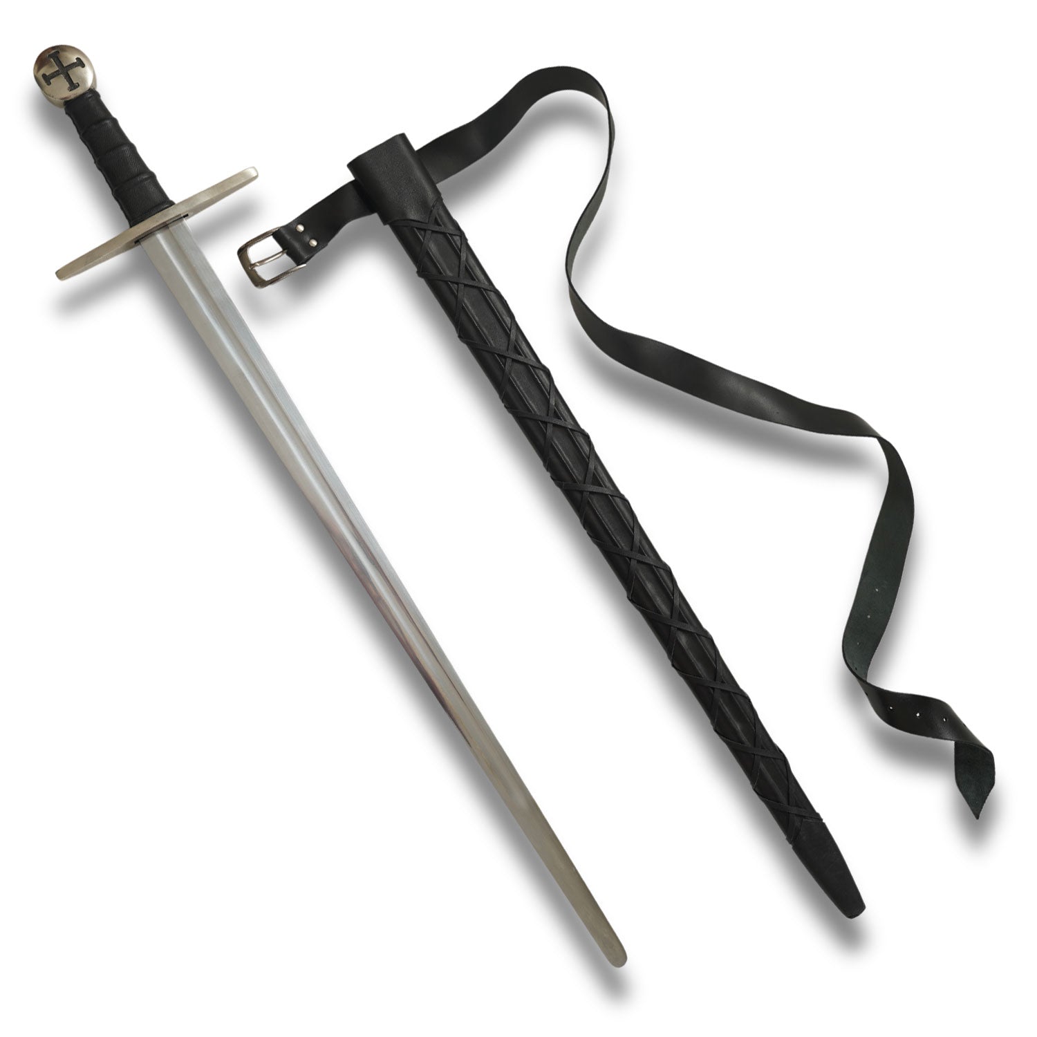 Knights Templar Sword Full Functional Battle Ready Tempered Steel - Tophatter's Army Products & Self Defense Collectible Weapons - Tophatter Daily Deals