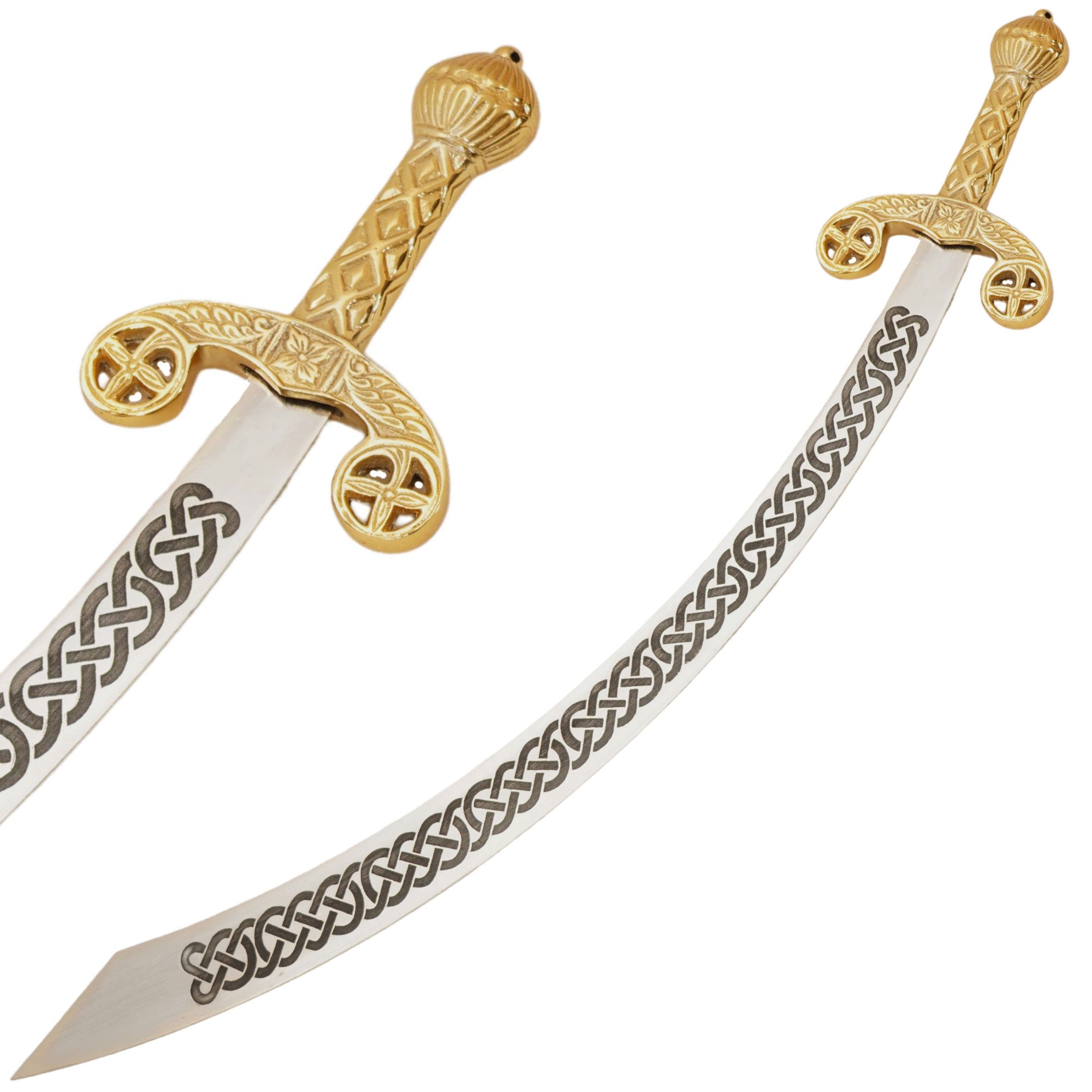 Belly Dancing Celtic Etched Scimitar of Balance Sword - Tophatter's Guns'N'Weapons Store Collectible Weapons - Tophatter Daily Deals