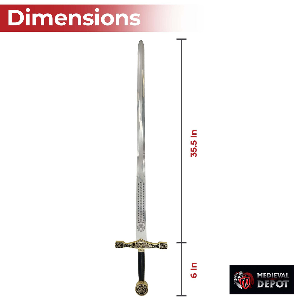 Sword of Excalibur King Arthur Golden historical period - Tophatter Daily Deals