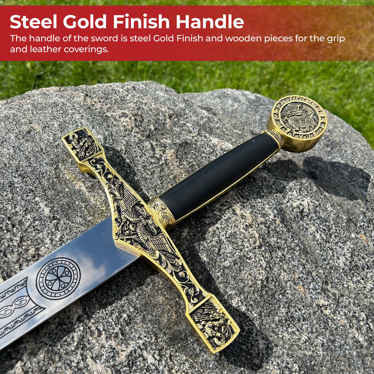 Sword of Excalibur King Arthur Golden historical period - Tophatter Daily Deals