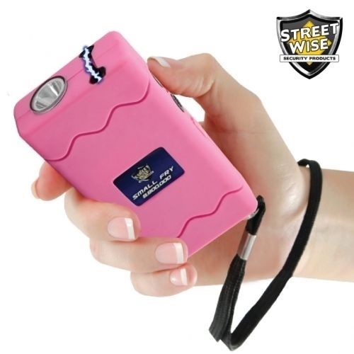 Small Fry 8,800,000 Pink Powerful Mini Stun Gun Flashlight Rechargeable SD-StunGun - Tophatter Daily Deals