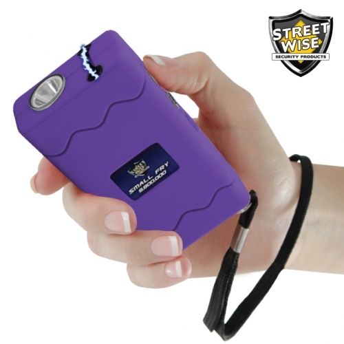 Small Fry 8,800,000 Purple Powerful Mini Stun Gun Flashlight Rechargeable SD-StunGun - Tophatter Daily Deals