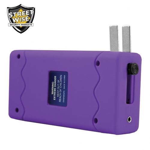 Small Fry 8,800,000 Purple Powerful Mini Stun Gun Flashlight Rechargeable SD-StunGun - Tophatter Daily Deals