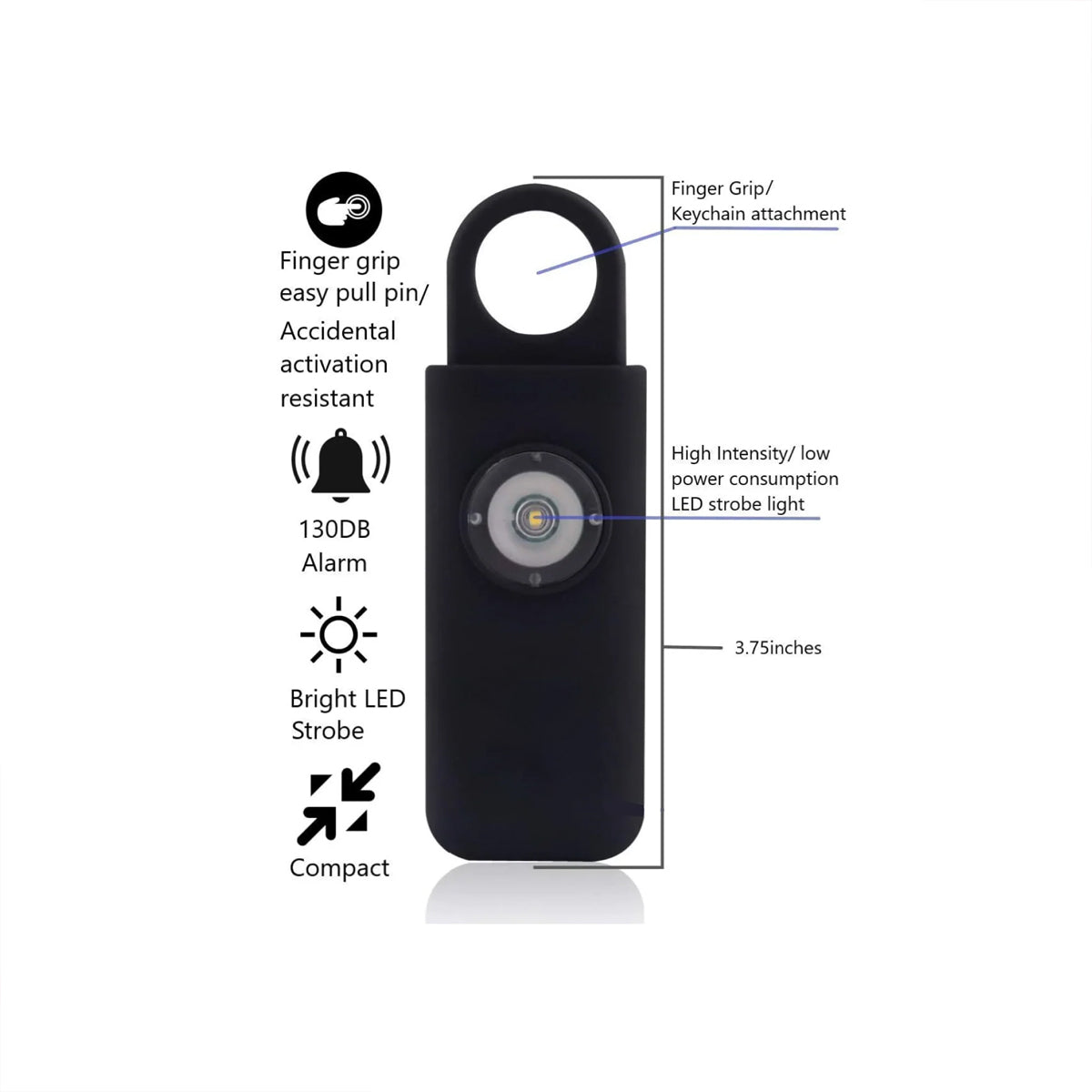 SOS Pull Pin Alarm w/ Strobe Light Alarm - Tophatter Daily Deals