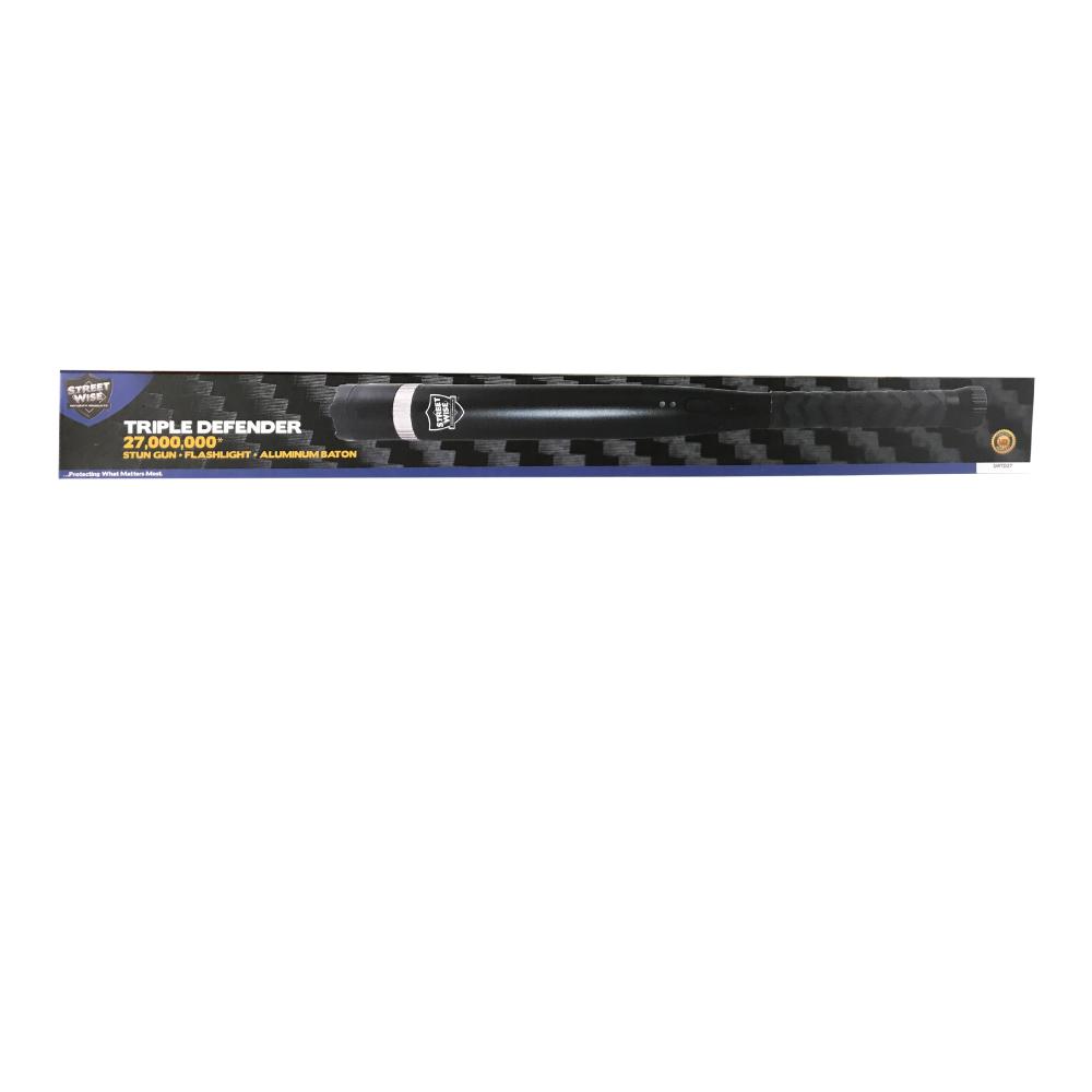 Triple Defender 27,000,000* Stun Baton Flashlight Stun Baton - Tophatter Daily Deals