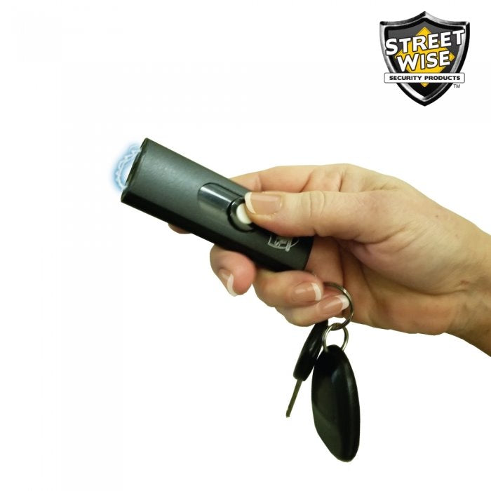 Streetwise Micro USB Slider Mini Keychain STUN GUN Rechargeable - Black SD-StunGun - Tophatter Daily Deals