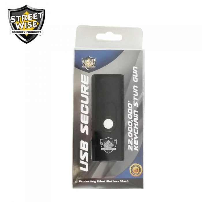 Streetwise Micro USB Slider Mini Keychain STUN GUN Rechargeable - Black SD-StunGun - Tophatter Daily Deals