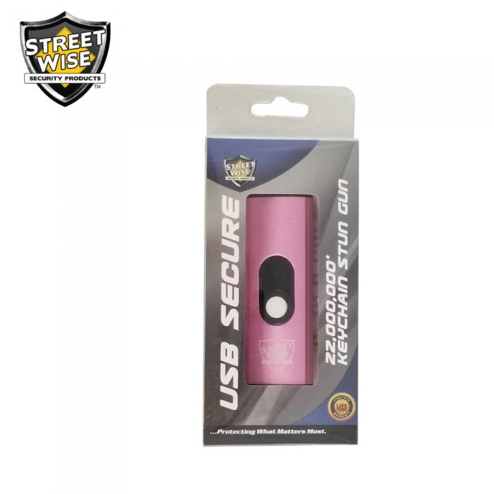 Streetwise Micro USB Slider Mini Keychain STUN GUN Rechargeable - Pink SD-StunGun - Tophatter Daily Deals