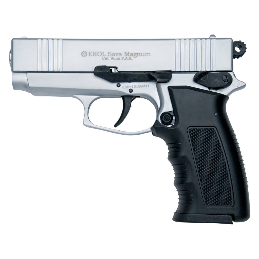 Sava Magnum Blank Firing Replica Pistol Nickle Finish - TOPHATTER'S ARMORY DEALS Collectible Weapons - Tophatter Daily Deals
