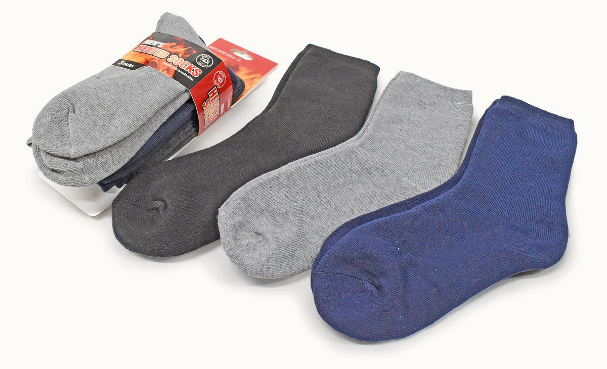 6-Pairs Men’s Heated Crew Socks Assorted Everything Else - Tophatter Daily Deals