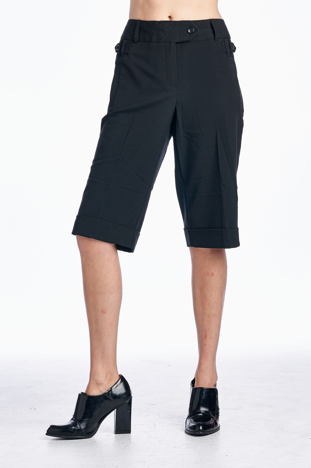 Larry Levine Black Stretch Dress Shorts Black Shorts - Tophatter Daily Deals