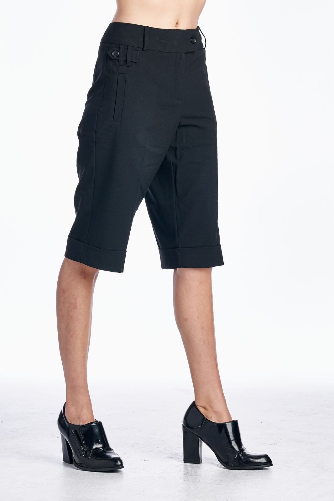 Larry Levine Black Stretch Dress Shorts Shorts - Tophatter Daily Deals