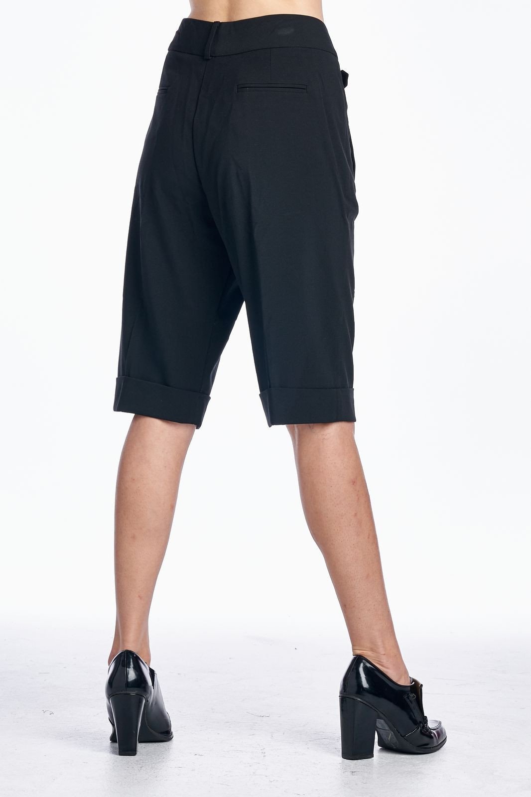 Larry Levine Black Stretch Dress Shorts Shorts - Tophatter Daily Deals