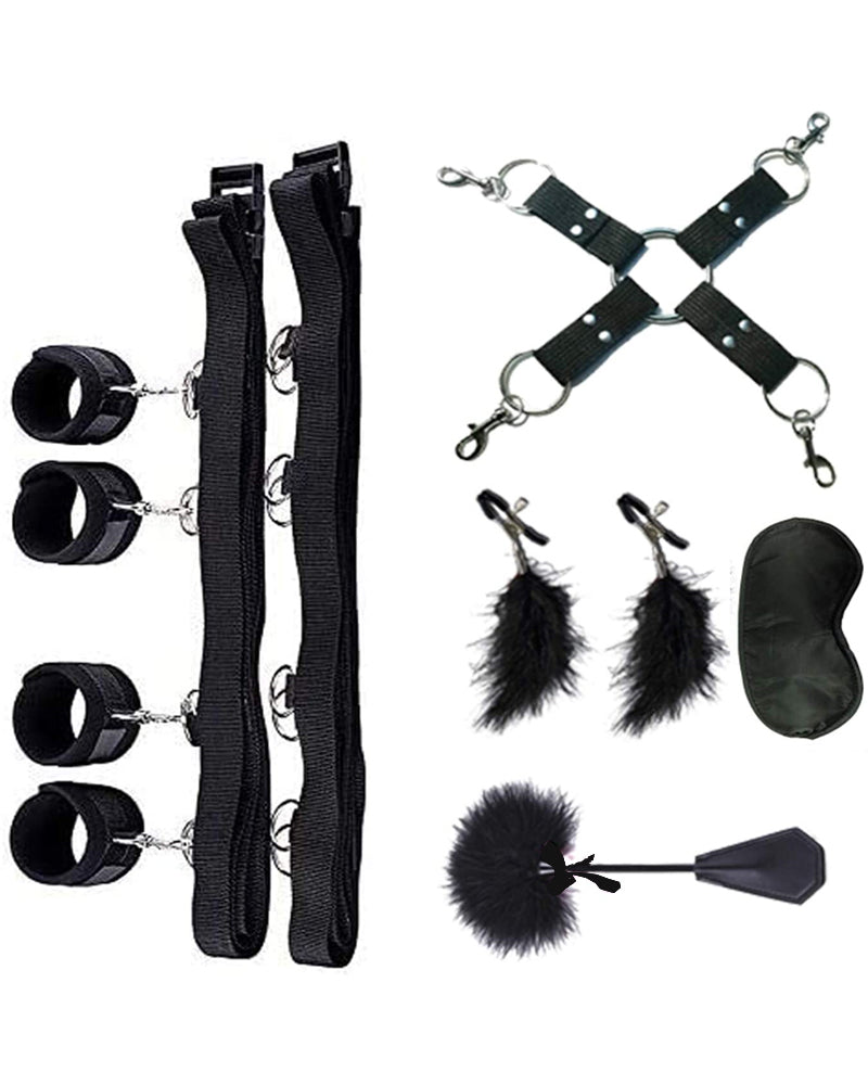 SM Bed Restraint Set, 5-Piece Kit Black One Size Avidlove-Accessory - Tophatter Daily Deals