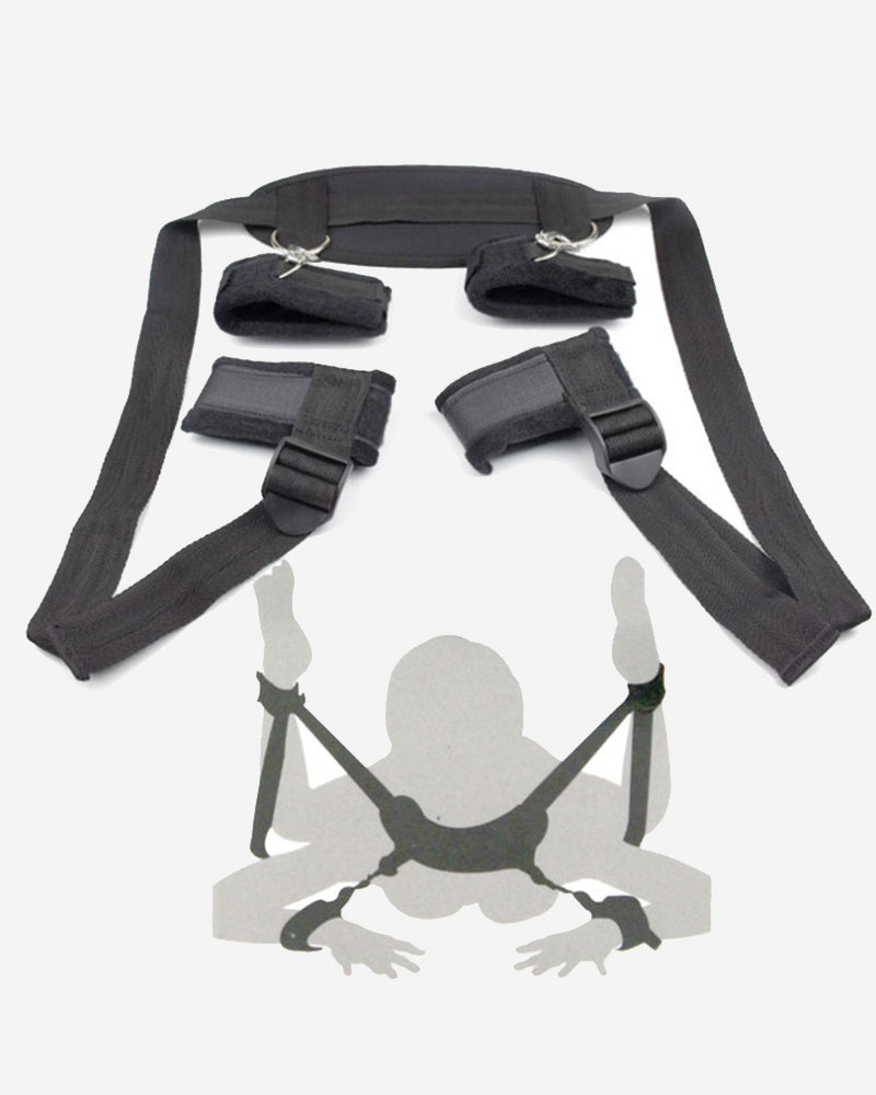 Plush Handcuffs And Leg-Split Toys Black One Size Avidlove-Accessory - Tophatter Daily Deals