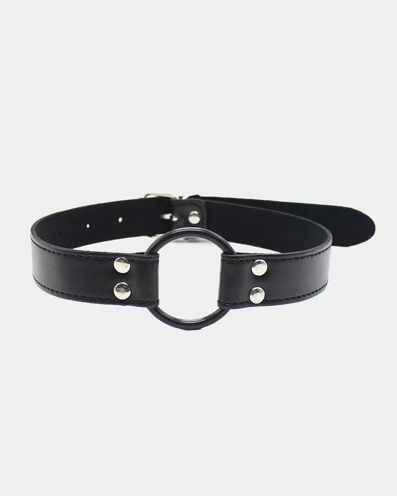 SM Supplies Leather Handcuffs Neck Collar With Chain Black One Size Avidlove-Accessory - Tophatter Daily Deals