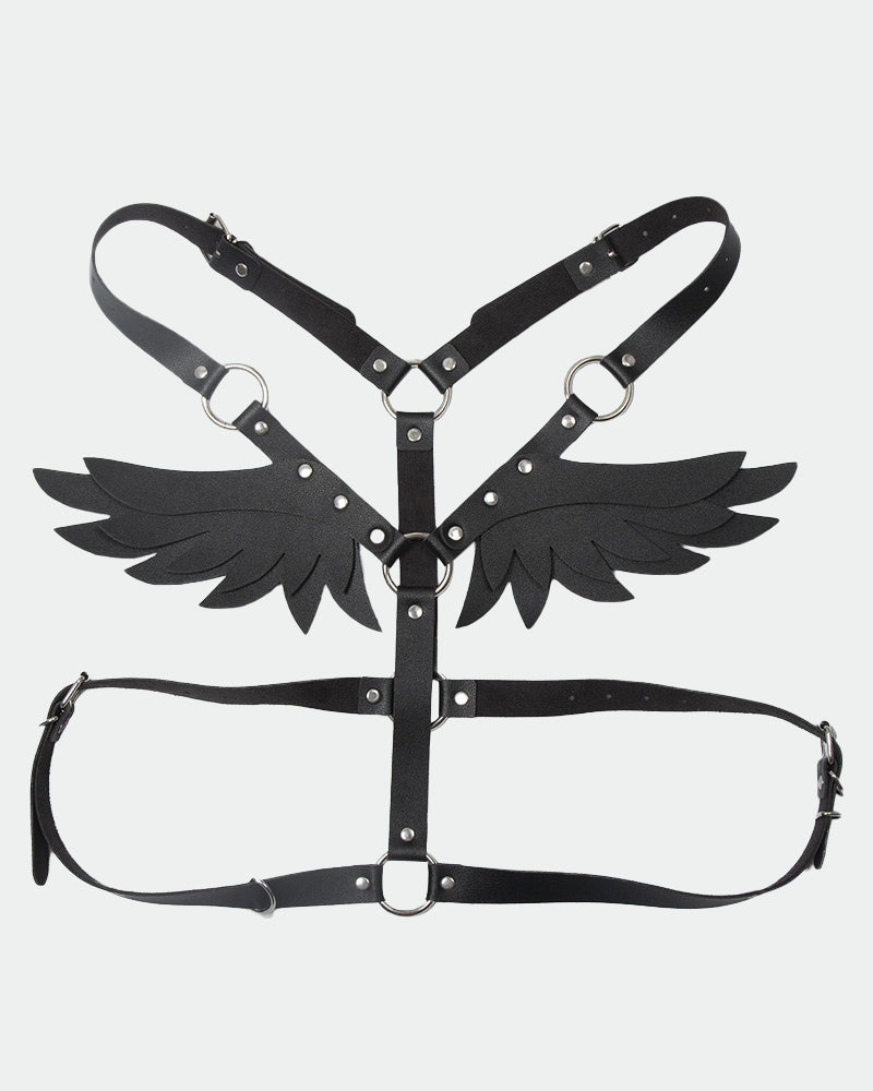 SM Supplies Stud Rhinestone Leather Wings Black One Size Avidlove-Accessory - Tophatter Daily Deals