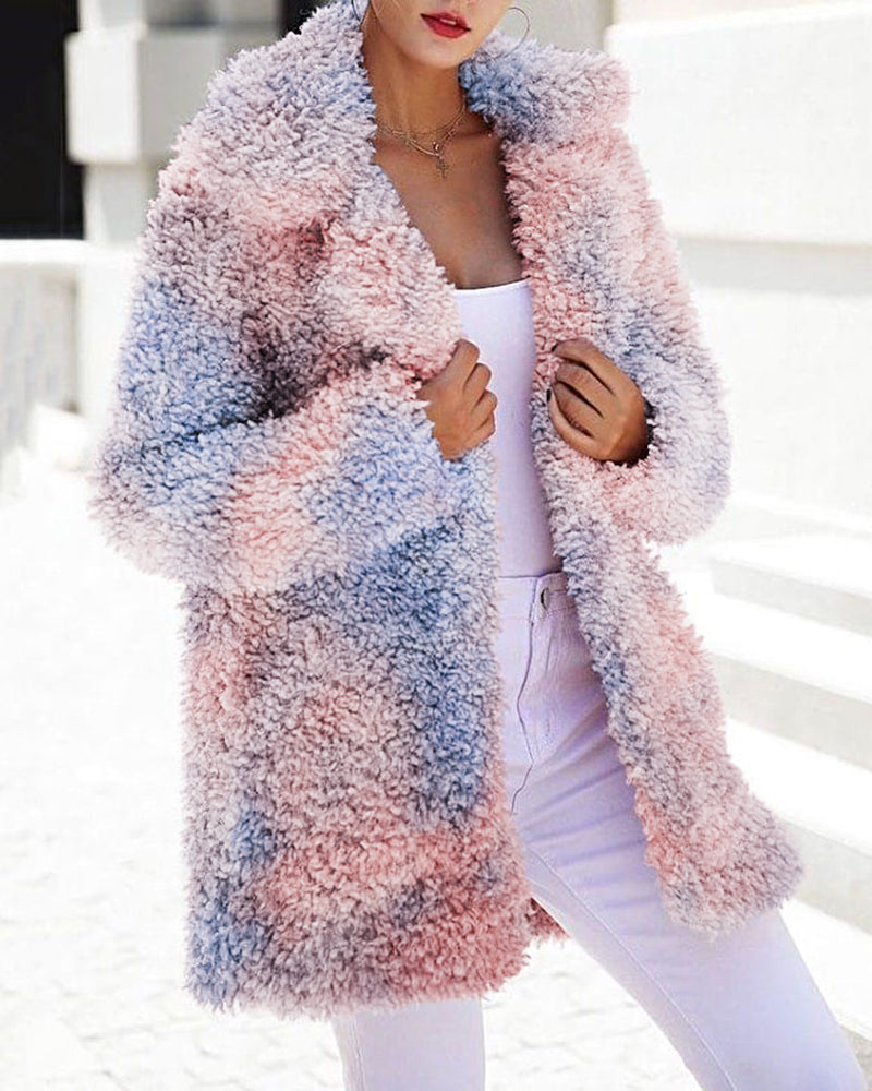 Oversized Fleece Teddy Jacket Multicolor Outerwear - Tophatter Daily Deals