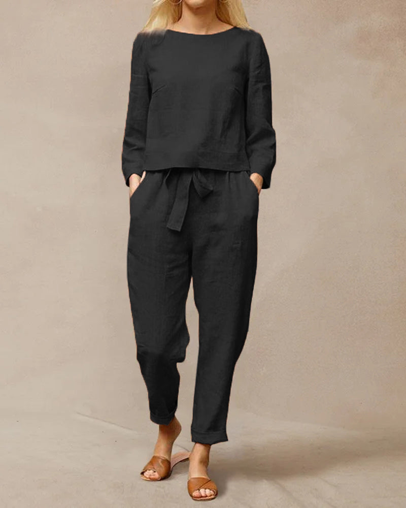 Two Piece Lace Up Pants Set Black Two Pieces Sets - Tophatter Daily Deals