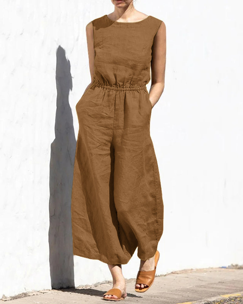 Wide Leg Long Jumpsuit Brown Jumpsuits & Rompers - Tophatter Daily Deals