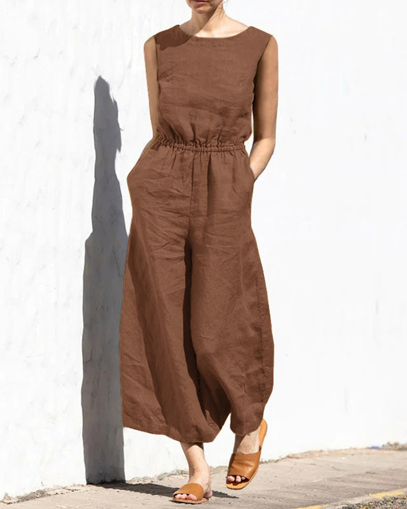 Wide Leg Long Jumpsuit Dark Brown Jumpsuits & Rompers - Tophatter Daily Deals
