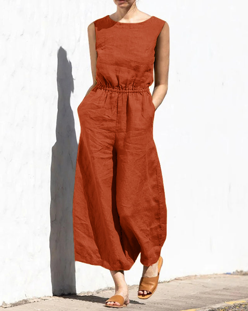 Wide Leg Long Jumpsuit Orange Jumpsuits & Rompers - Tophatter Daily Deals