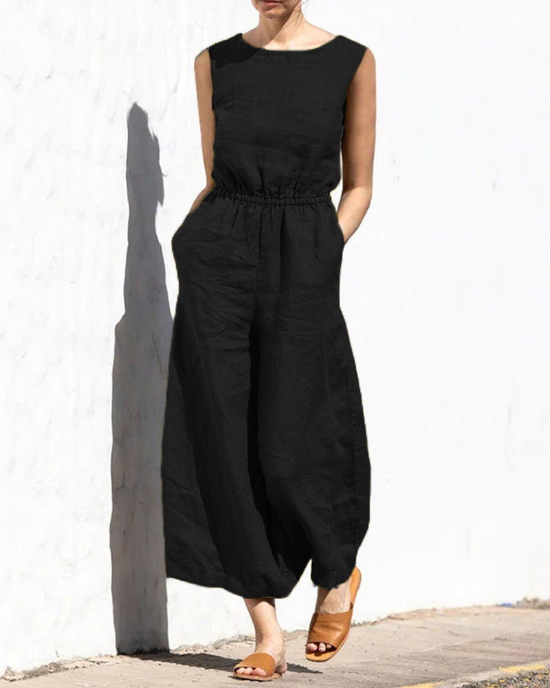 Wide Leg Long Jumpsuit Black Jumpsuits & Rompers - Tophatter Daily Deals