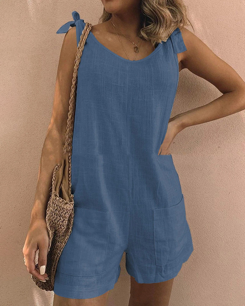 Pocket Shorts Jumpsuits Blue Jumpsuits & Rompers - Tophatter Daily Deals