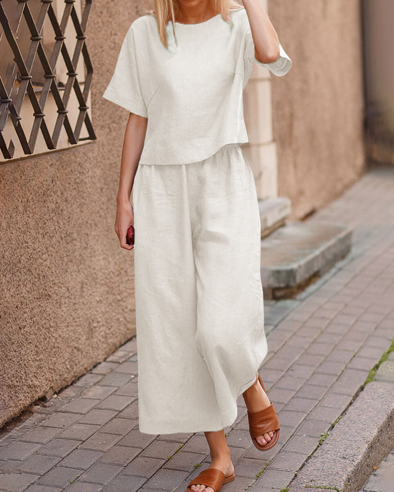 Loose Fit Two Piece Sets Beige Two Pieces Sets - Tophatter Daily Deals