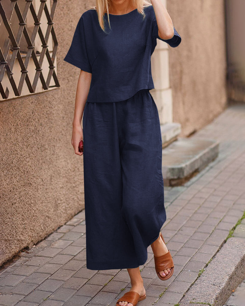 Loose Fit Two Piece Sets Dark Blue Two Pieces Sets - Tophatter Daily Deals