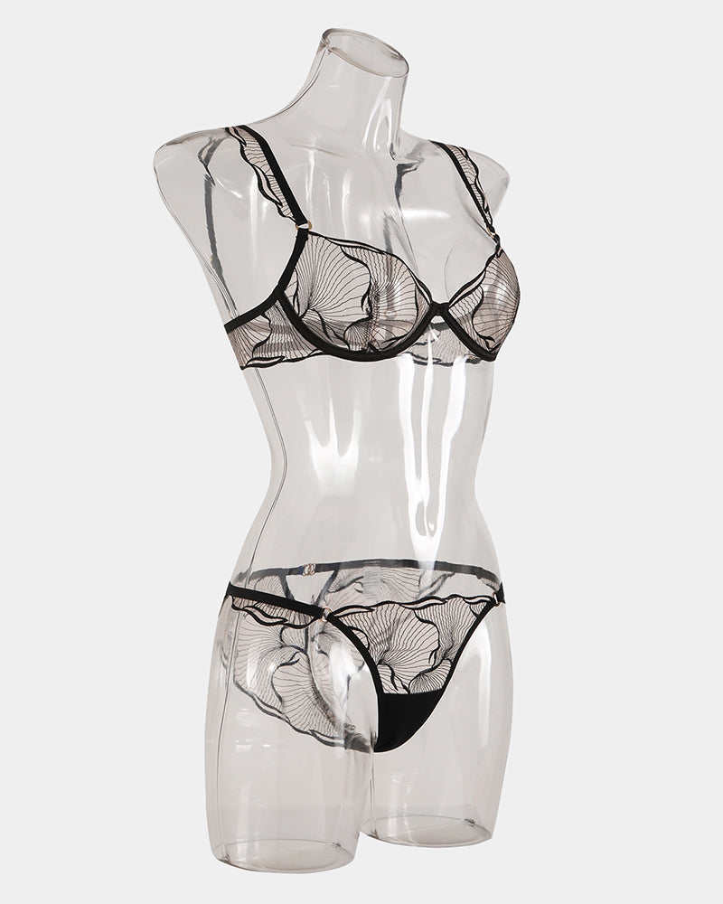 Ruffle Shoulder Strap Bra and Panty Set Avidlove-Bra Sets - Tophatter Daily Deals