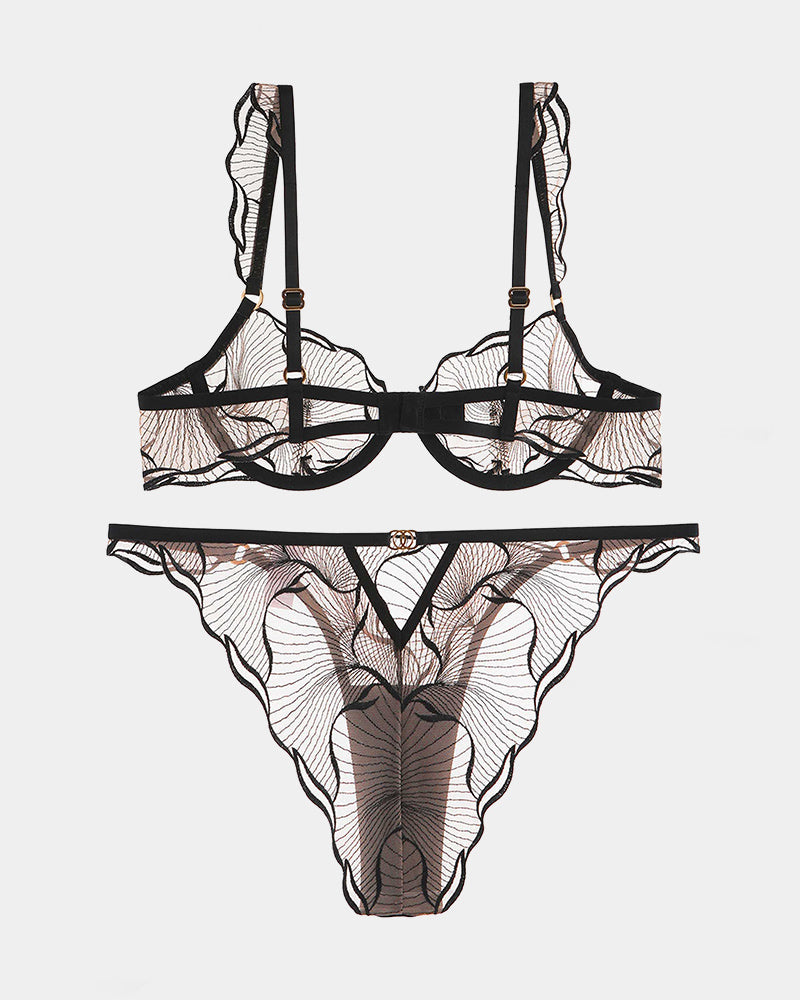 Ruffle Shoulder Strap Bra and Panty Set Avidlove-Bra Sets - Tophatter Daily Deals