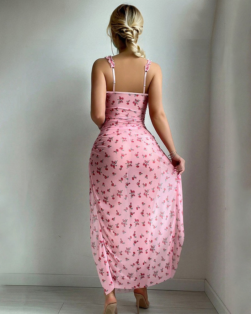 Floral Underwire Split Pleated Sleep Dress Avidlove-Nightgown - Tophatter Daily Deals