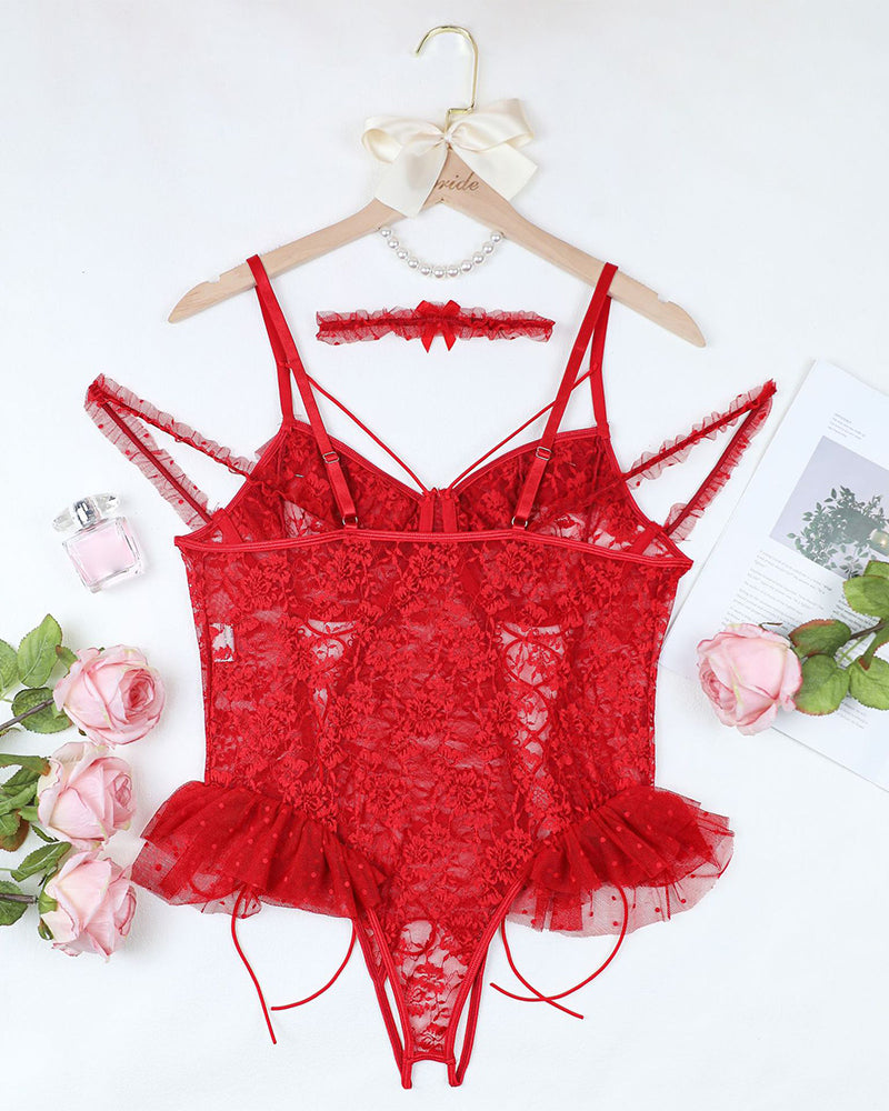 2 Packs Plus Size Sheer Lace Bodysuits Avidlove-Plus Size-Bodysuits - Tophatter Daily Deals