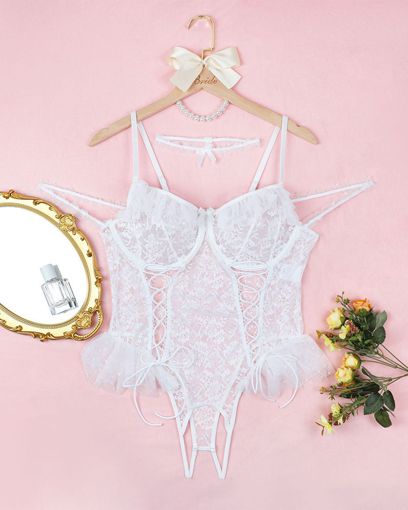 2 Packs Plus Size Sheer Lace Bodysuits Avidlove-Plus Size-Bodysuits - Tophatter Daily Deals