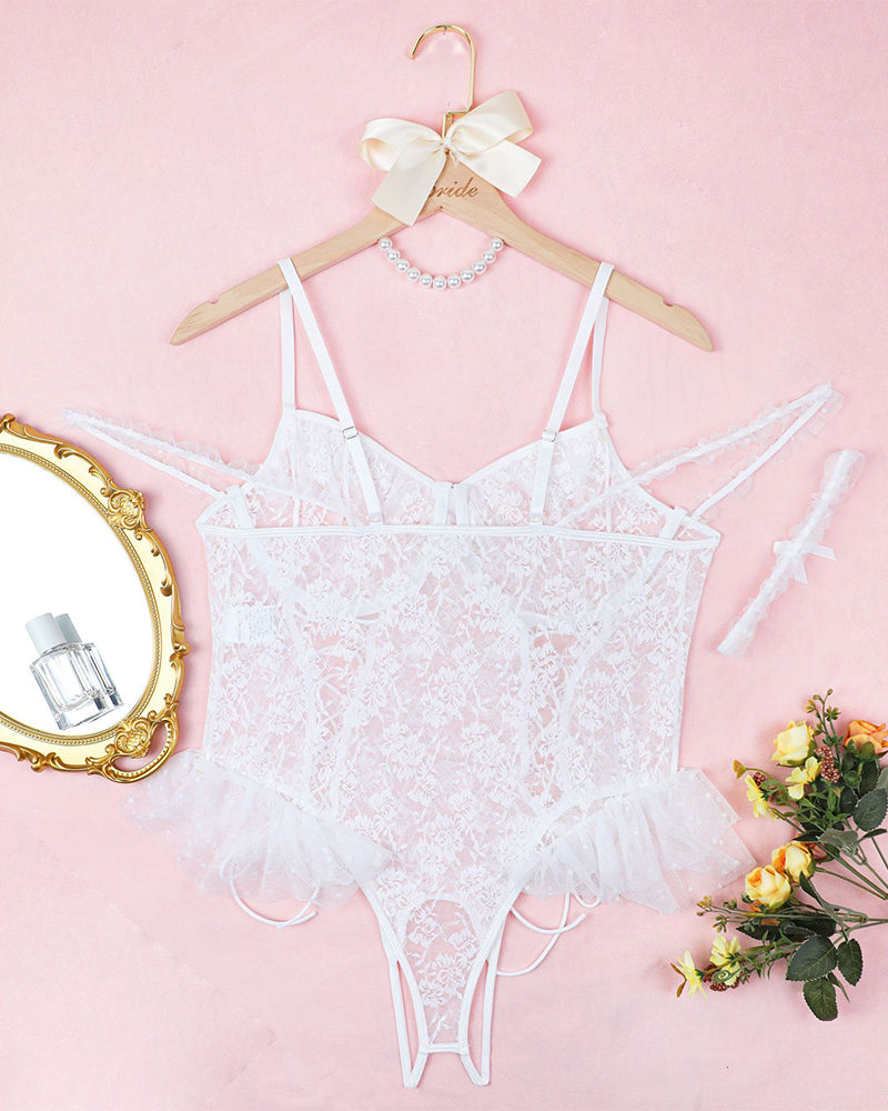 2 Packs Plus Size Sheer Lace Bodysuits Avidlove-Plus Size-Bodysuits - Tophatter Daily Deals