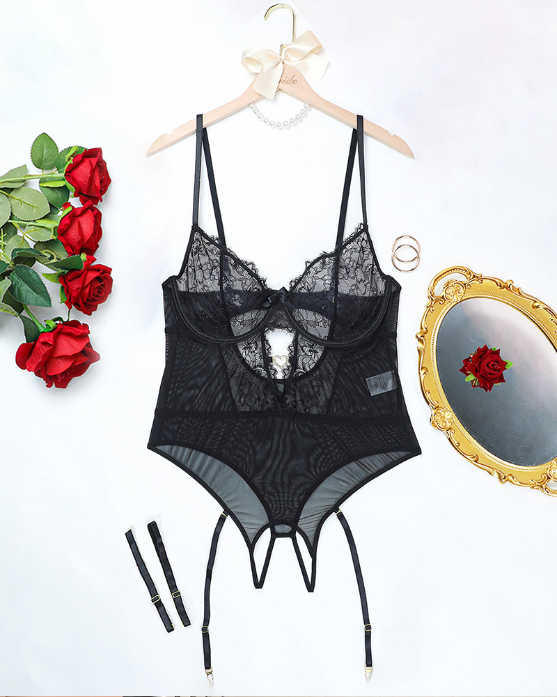 Plus Size Floral Lace BodySuits Set Avidlove-Plus Size-Bodysuits - Tophatter Daily Deals