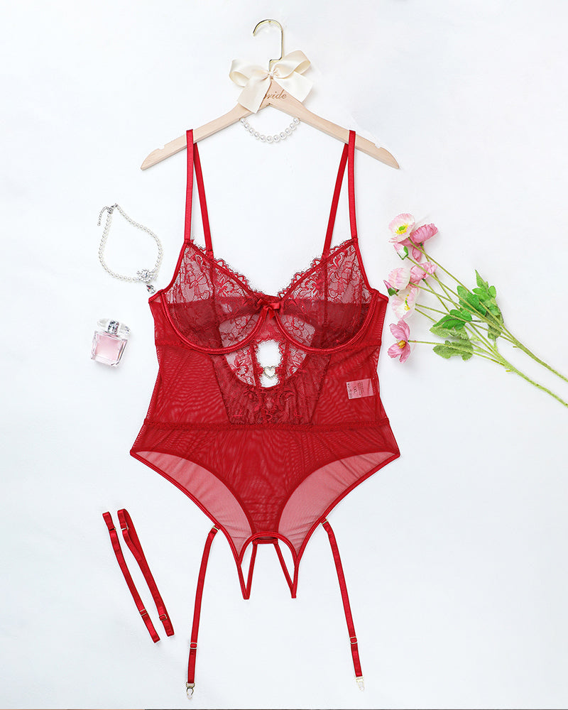 Plus Size Floral Lace BodySuits Set Avidlove-Plus Size-Bodysuits - Tophatter Daily Deals