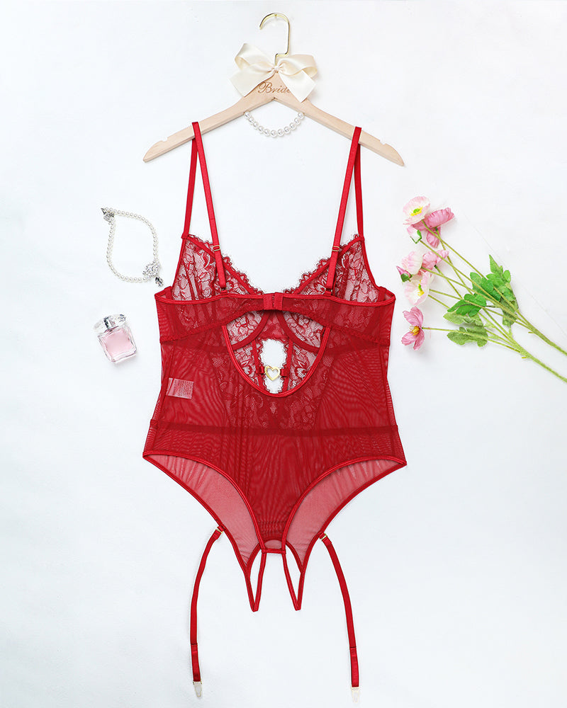 Plus Size Floral Lace BodySuits Set Avidlove-Plus Size-Bodysuits - Tophatter Daily Deals