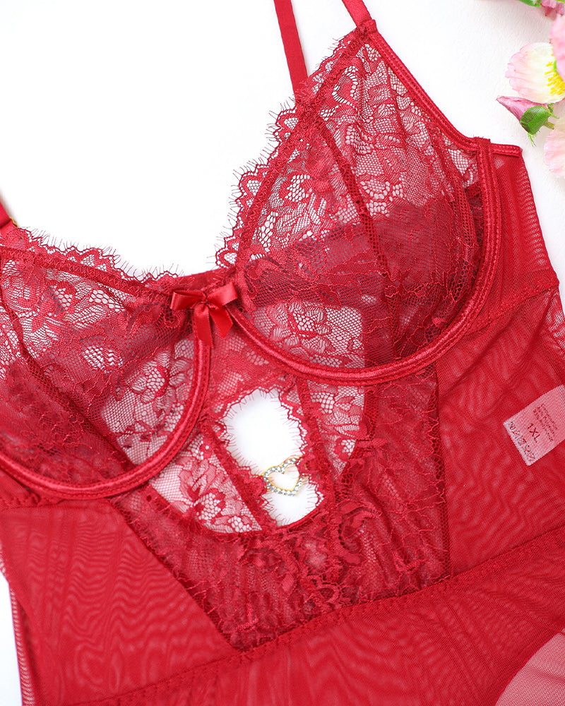 Plus Size Floral Lace BodySuits Set Avidlove-Plus Size-Bodysuits - Tophatter Daily Deals