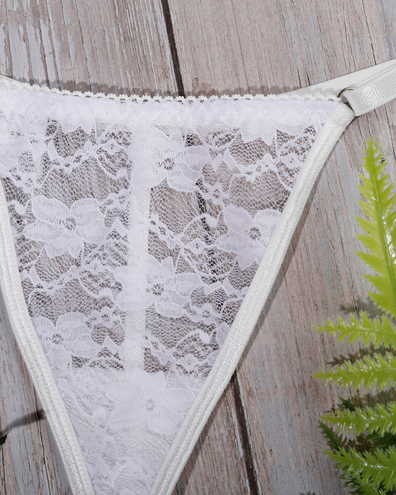 See-through Long Sleeve Lace Blouse Set Avidlove-Tops Sets - Tophatter Daily Deals